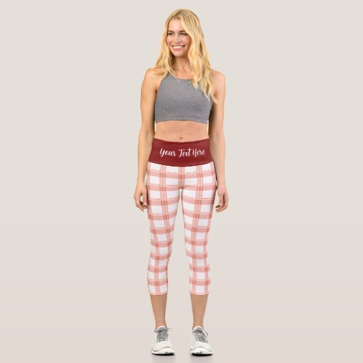 HOCHWAISTIGE CAPRI PANTS - "PEACH GINGHAM" LEGGINGS (Vorderseite)