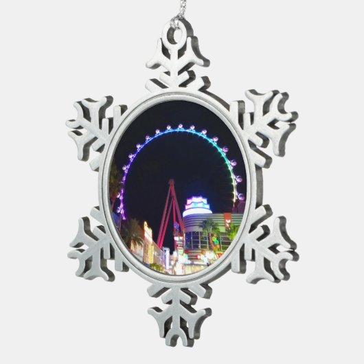 Hochwalzenrad Las Vegas #6 Snowflake Pe Schneeflocken Zinn-Ornament (Rechts)
