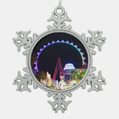 Hochwalzenrad Las Vegas #6 Snowflake Pe Schneeflocken Zinn-Ornament (Vorderseite)