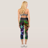 Hochwandige Blume Druckkapsel Capri Leggings (Rückseite)
