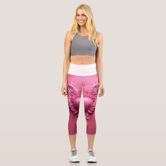 Hochwandige Yoga Capris, XS (0-2)-Blume Capri Leggings