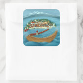 Hochwasser 1999 quadratischer aufkleber (Tasche)