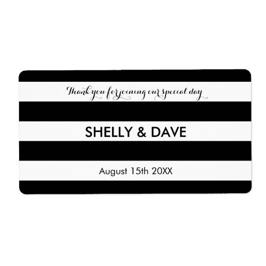 Hochwasser-Flaschenetikett mit schwarz-weißem Stre (Vorne)