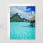 Hochwasserbungalows in Bora Bora Postkarte (Vorne/Hinten)