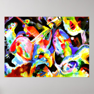 Hochwasserimprovisierung, abstrakte Kunst von Kand Poster