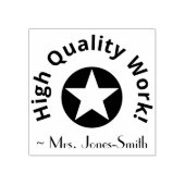 "Hochwertige Arbeit!" Tutor Rubber Briefmarke Gummistempel (Prägung)