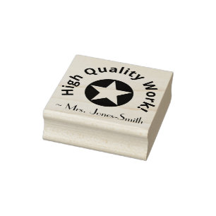 "Hochwertige Arbeit!" Tutor Rubber Briefmarke Gummistempel