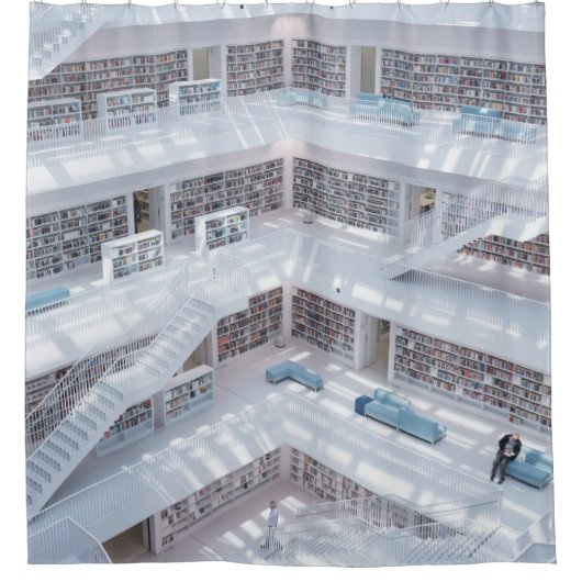 HOCHWERTIGE BIBLIOTHEK DUSCHVORHANG (Vorderseite)
