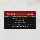 Hochwertige Boote- und Yachtreinigungskarten Visitenkarte (Vorderseite)