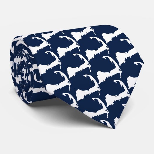 Hochwertige Cape Cod-Silhouette für Navy/White Krawatte (Gerollt)