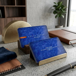 Hochwertige elegante blaue und orange Visitenkarte