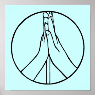 Hochwertige fünf Friedenszeichen-Handzeichen Poster