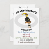 Hochwertige Hornbalg-Cartoon-Abbildung Einladung (Vorne/Hinten)