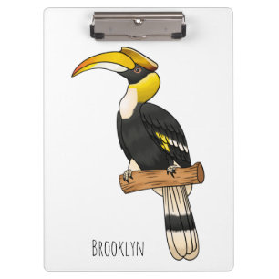 Hochwertige Hornbalg-Cartoon-Abbildung Klemmbrett