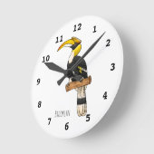Hochwertige Hornbalg-Cartoon-Abbildung Runde Wanduhr (Winkel)