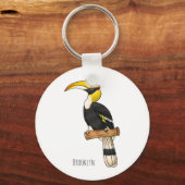 Hochwertige Hornbalg-Cartoon-Abbildung Schlüsselanhänger (Vorderseite)