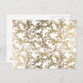 Hochwertige Imitate, goldfarbener, blühender Damas Postkarte (Vorne/Hinten)