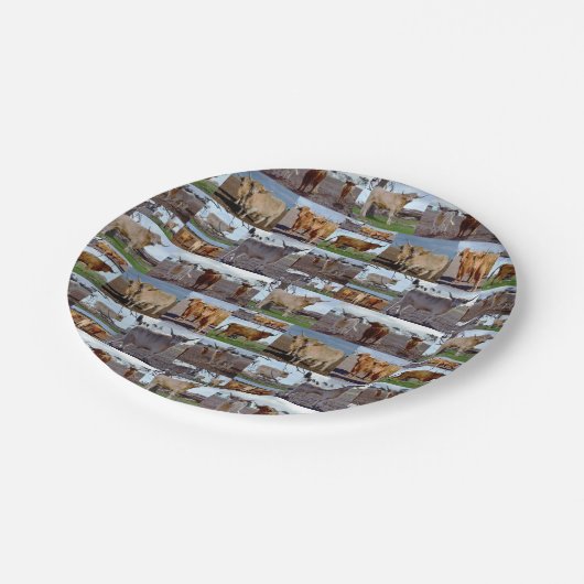 Hochwertige Kuhfoto-Collage, Teller (Schrägansicht)