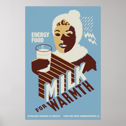 Hochwertige Milch für Warmenergie - WPA Poster (Vorne)
