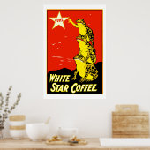 Hochwertige Retro-Vintage White Star-Kaffeemaschin Poster (Küche)
