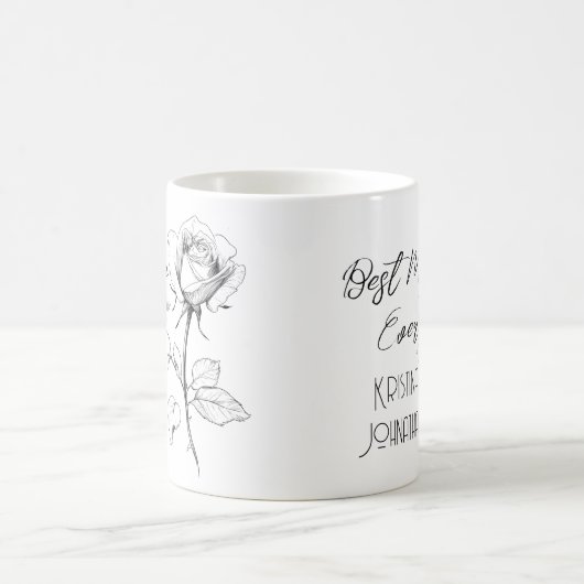 Hochwertige Schwarz-Weiß-Rosenmütter Kaffeetasse (Mittel)