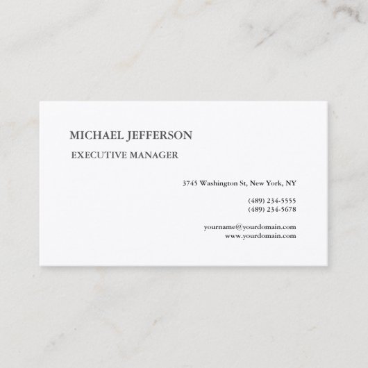 Hochwertige Seide Moderne Elegant Einfach Schwarz- Visitenkarte (Vorderseite)