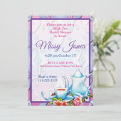 Hochwertige Teebauer-Dusche Einladung (Stehend Vorderseite)