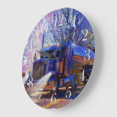 Hochwertige Transportblauer Tanklastwagen-Wall-Uhr Große Wanduhr (Winkel)