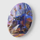 Hochwertige Transportblauer Tanklastwagen-Wall-Uhr Große Wanduhr (Winkel)