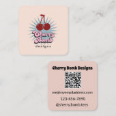 Hochwertige Visitenkarten mit QR-Code Quadratische Visitenkarte (Vorne/Hinten)