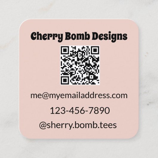 Hochwertige Visitenkarten mit QR-Code Quadratische Visitenkarte (Rückseite)