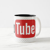 Hochwertige YouTube-Tasse Zweifarbige Tasse (VorderseiteRechts)