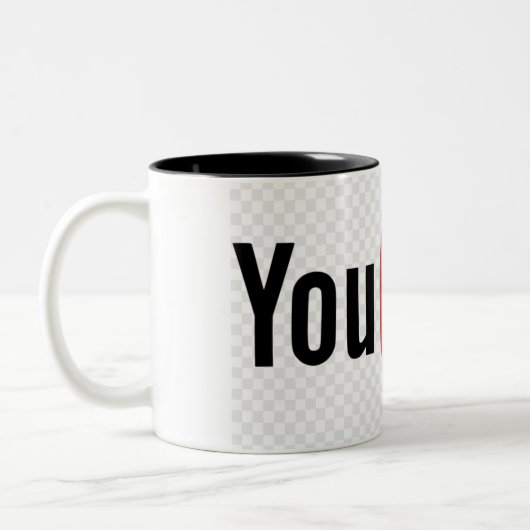Hochwertige YouTube-Tasse Zweifarbige Tasse (Links)