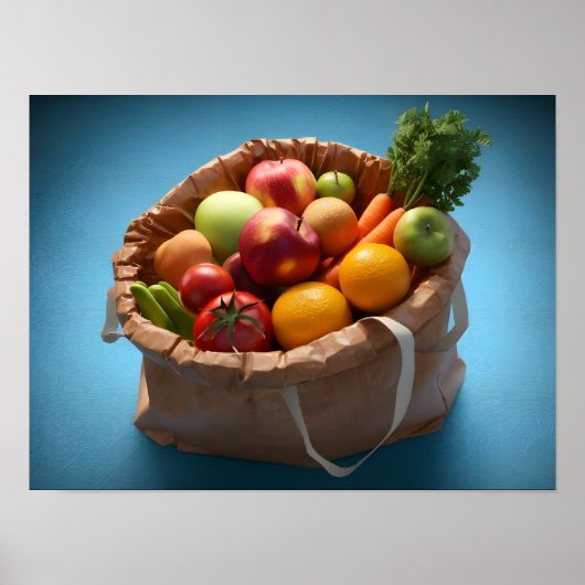 Hochwertiger 3D-Render für frische Lebensmittel Poster (Vorne)