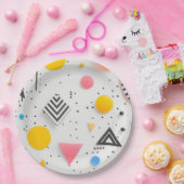 Hochwertiger Hintergrund von Formen und Streifen Pappteller (Party)