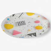 Hochwertiger Hintergrund von Formen und Streifen Pappteller (Schrägansicht)