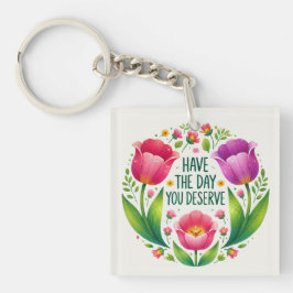 Hochwertiger Tulip-Schlüsselanhänger - Helles Blum Schlüsselanhänger