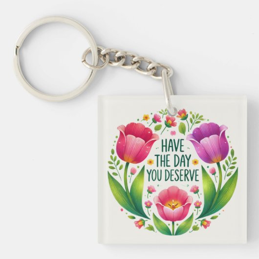 Hochwertiger Tulip-Schlüsselanhänger - Helles Blum Schlüsselanhänger (Vorderseite)