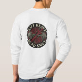 Hochwertiges besticktes Patch-Design – "Schwer heb T-Shirt (Rückseite)