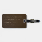 Hochwertiges Monogramm-Schokoladen-Leder Gepäckanhänger (Rückseite horizontal)