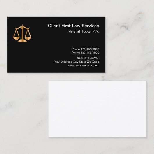 Hochwertiges Rechtsanwaltsbüro Visitenkarte (Vorne/Hinten)