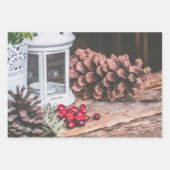 Hochwertiges rustikales Design Geschenkpapier Set (Vorderseite)