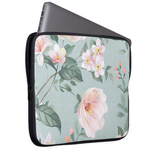 hochwertiges Set verschiedener Aquarellblumen Laptopschutzhülle (Vorne Rechts)