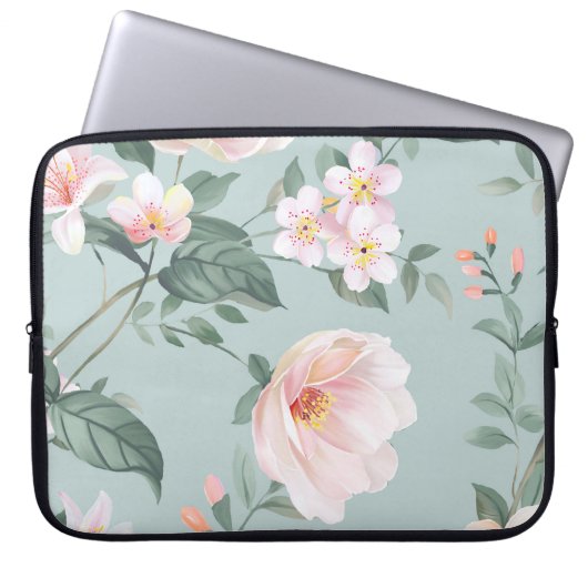 hochwertiges Set verschiedener Aquarellblumen Laptopschutzhülle (Vorderseite)