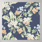 hochwertiges Set verschiedener Aquarellblumen Poster (Vorne)