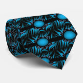 Hochwertiges Türkis Zebra Print Monogramm Krawatte (Gerollt)