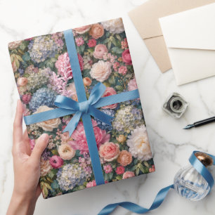 Hochwertiges üppiges Blumenbouquet Geschenkpapier