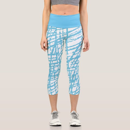 Hochwestblau-Yoga-Leggings Capri Leggings (Vorderseite)