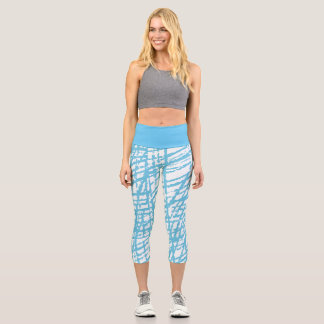 Hochwestblau-Yoga-Leggings Capri Leggings