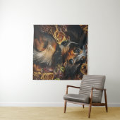 Hochwinkelportrait von Dackel auf Feld Po Wandteppich (Beispiel (Horizontal))